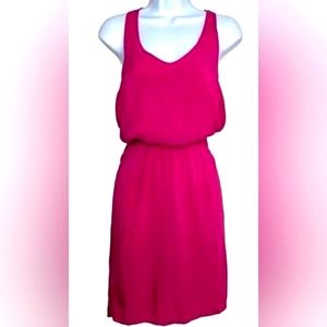 NWT Splendid Rayon Mini Dress Hot Pink Asymmetrical Sleeveless Halter Size Small